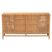 bali & pari Vivan Bohemian Honey Rattan and Mahogany Wood 3-Drawer Storage Cabinet - Vivan-SV2089-Natural-Rattan-Cabinet