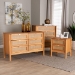 Baxton Studio Jenn Golden Brown Wood Japandi 3-Piece Storage Set with Distressed-Finished Rattan - Adalyn-Distressed/NT Oak-3PC Storage Set