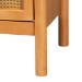 Baxton Studio Jenn Golden Brown Wood Japandi 2-Drawer Nightstand with Distressed-Finished Rattan - MG9006-5703R Rattan/NTOak1203-2D-Nightstand