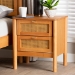 Baxton Studio Jenn Golden Brown Wood Japandi 2-Drawer Nightstand with Distressed-Finished Rattan - MG9006-5703R Rattan/NTOak1203-2D-Nightstand