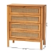 Baxton Studio Jenn Golden Brown Wood Japandi 4-Drawer Chest with Distressed-Finished Rattan - MG9006-5703R Rattan/NTOak1203-4D-Chest