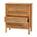 Baxton Studio Jenn Golden Brown Wood Japandi 4-Drawer Chest with Distressed-Finished Rattan - MG9006-5703R Rattan/NTOak1203-4D-Chest