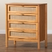 Baxton Studio Jenn Golden Brown Wood Japandi 4-Drawer Chest with Distressed-Finished Rattan - MG9006-5703R Rattan/NTOak1203-4D-Chest