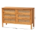 Baxton Studio Jenn Golden Brown Wood Japandi 6-Drawer Dresser with Distressed-Finished Rattan - MG9006-5703R Rattan/NTOak1203-6D-Dresser