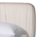 Baxton Studio Emsley Luxe Ivory Pleated Velvet Queen Size Platform Bed - BBT61217-Ivory/Walnut-Queen