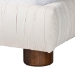 Baxton Studio Emsley Luxe Ivory Pleated Velvet Queen Size Platform Bed - BBT61217-Ivory/Walnut-Queen