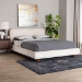 Baxton Studio Emsley Luxe Ivory Pleated Velvet Queen Size Platform Bed - BBT61217-Ivory/Walnut-Queen