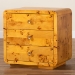 bali & pari Netra Modern and Contemporary Natural Real Burl Wood 3-Drawer Nightstand - KL-1569-Natural Burl Op1-Ebony-3DW-NS-BOXED