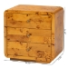 bali & pari Netra Modern and Contemporary Natural Real Burl Wood 3-Drawer Nightstand - KL-1569-Natural Burl Op1-Ebony-3DW-NS-BOXED