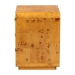 bali & pari Netra Modern and Contemporary Natural Real Burl Wood 3-Drawer Nightstand - KL-1569-Natural Burl Op1-Ebony-3DW-NS-BOXED