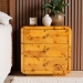 bali & pari Netra Modern and Contemporary Natural Real Burl Wood 3-Drawer Nightstand - KL-1569-Natural Burl Op1-Ebony-3DW-NS-BOXED