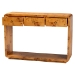 bali & pari Netra Modern and Contemporary Natural Real Burl Wood Console Table - KL-1572-Natural Burl Op1-Ebony-3DW-Console Table-BOXED