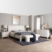 Baxton Studio Laria Modern White Teddy-Bear Fabric King Size 5-Piece Bedroom Set - BBT61176 A1-White-King 5PC Bedroom Set