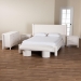Baxton Studio Laria Modern White Teddy-Bear Fabric King Size 5-Piece Bedroom Set - BBT61176 A1-White-King 5PC Bedroom Set