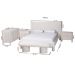 Baxton Studio Laria Modern White Teddy-Bear Fabric King Size 5-Piece Bedroom Set - BBT61176 A1-White-King 5PC Bedroom Set