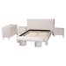Baxton Studio Laria Modern White Teddy-Bear Fabric King Size 5-Piece Bedroom Set - BBT61176 A1-White-King 5PC Bedroom Set