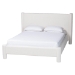 Baxton Studio Laria Modern White Teddy-Bear Fabric King Size 5-Piece Bedroom Set - BBT61176 A1-White-King 5PC Bedroom Set