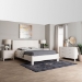 Baxton Studio Laria Modern White Teddy-Bear Fabric Queen Size 4-Piece Bedroom Set - BBT61176 A1-White-Queen 4PC Bedroom Set