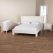 Baxton Studio Laria Modern White Teddy-Bear Fabric Queen Size 4-Piece Bedroom Set - BBT61176 A1-White-Queen 4PC Bedroom Set