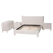 Baxton Studio Laria Modern White Teddy-Bear Fabric Queen Size 4-Piece Bedroom Set - BBT61176 A1-White-Queen 4PC Bedroom Set