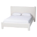 Baxton Studio Laria Modern White Teddy-Bear Fabric Queen Size 4-Piece Bedroom Set - BBT61176 A1-White-Queen 4PC Bedroom Set