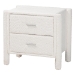 Baxton Studio Laria Modern White Teddy-Bear Fabric Queen Size 4-Piece Bedroom Set - BBT61176 A1-White-Queen 4PC Bedroom Set