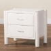 Baxton Studio Laria Modern White Teddy-Bear Fabric 2-Drawer Nightstand - BBT3225-White-NS