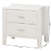 Baxton Studio Laria Modern White Teddy-Bear Fabric 2-Drawer Nightstand - BBT3225-White-NS