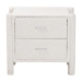 Baxton Studio Laria Modern White Teddy-Bear Fabric 2-Drawer Nightstand - BBT3225-White-NS