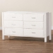 Baxton Studio Laria Modern White Teddy-Bear Fabric 6-Drawer Dresser - BBT2054 A1-White-Dresser