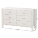 Baxton Studio Laria Modern White Teddy-Bear Fabric 6-Drawer Dresser - BBT2054 A1-White-Dresser