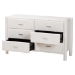 Baxton Studio Laria Modern White Teddy-Bear Fabric 6-Drawer Dresser - BBT2054 A1-White-Dresser