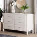Baxton Studio Laria Modern White Teddy-Bear Fabric 6-Drawer Dresser - BBT2054 A1-White-Dresser