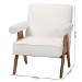Baxton Studio Georgina Japandi Cream Boucle and Walnut Brown Wood Accent Chair - BBT8074-Cream-CC