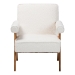 Baxton Studio Georgina Japandi Cream Boucle and Walnut Brown Wood Accent Chair - BBT8074-Cream-CC