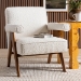 Baxton Studio Georgina Japandi Cream Boucle and Walnut Brown Wood Accent Chair - BBT8074-Cream-CC