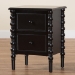 Baxton Studio Malinda Classic Black Wood 2-Drawer End Table with Spindle Legs - JY24A172-Black/Wooden-End Table