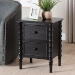 Baxton Studio Malinda Classic Black Wood 2-Drawer End Table with Spindle Legs - JY24A172-Black/Wooden-End Table