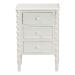 Baxton Studio Malinda Classic White Wood 3-Drawer End Table with Spindle Legs - JY24A173-Off White/Wooden-End Table