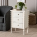 Baxton Studio Malinda Classic White Wood 3-Drawer End Table with Spindle Legs - JY24A173-Off White/Wooden-End Table