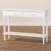 Baxton Studio Malinda Classic White Wood 2-Drawer Console Table with Spindle Legs - JY24A178-Off White/Wooden-Console Table