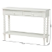 Baxton Studio Malinda Classic White Wood 2-Drawer Console Table with Spindle Legs - JY24A178-Off White/Wooden-Console Table