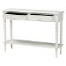 Baxton Studio Malinda Classic White Wood 2-Drawer Console Table with Spindle Legs - JY24A178-Off White/Wooden-Console Table