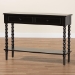 Baxton Studio Malinda Classic Black Wood 2-Drawer Console Table with Spindle Legs - JY24A178-Black/Wooden-Console Table