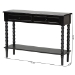 Baxton Studio Malinda Classic Black Wood 2-Drawer Console Table with Spindle Legs - JY24A178-Black/Wooden-Console Table