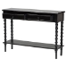Baxton Studio Malinda Classic Black Wood 2-Drawer Console Table with Spindle Legs - JY24A178-Black/Wooden-Console Table