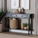 Baxton Studio Malinda Classic Black Wood 2-Drawer Console Table with Spindle Legs - JY24A178-Black/Wooden-Console Table