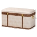Baxton Studio Brenner Modern Transitional Beige Faux Shagreen Storage Trunk - JY24A092-Large-Beige/Shagreen-Storage Ottoman