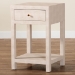 Baxton Studio Dansby Modern Beige Faux Shagreen 1-Drawer End Table - JY24A098-Beige/Shagreen-End Table