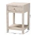 Baxton Studio Dansby Modern Beige Faux Shagreen 1-Drawer End Table - JY24A098-Beige/Shagreen-End Table